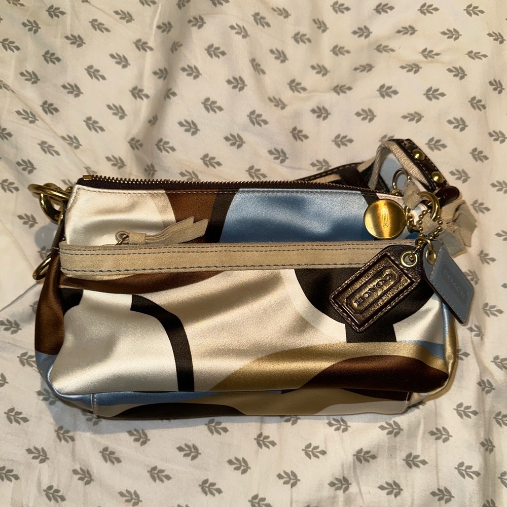 Vintage Coach Satin Abstract Graphic Shoulder Bag – No Monogram